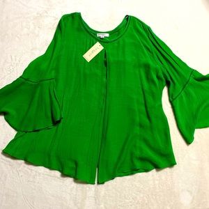 Studio Blouse with Vibrant Bell Sleeves NWT
